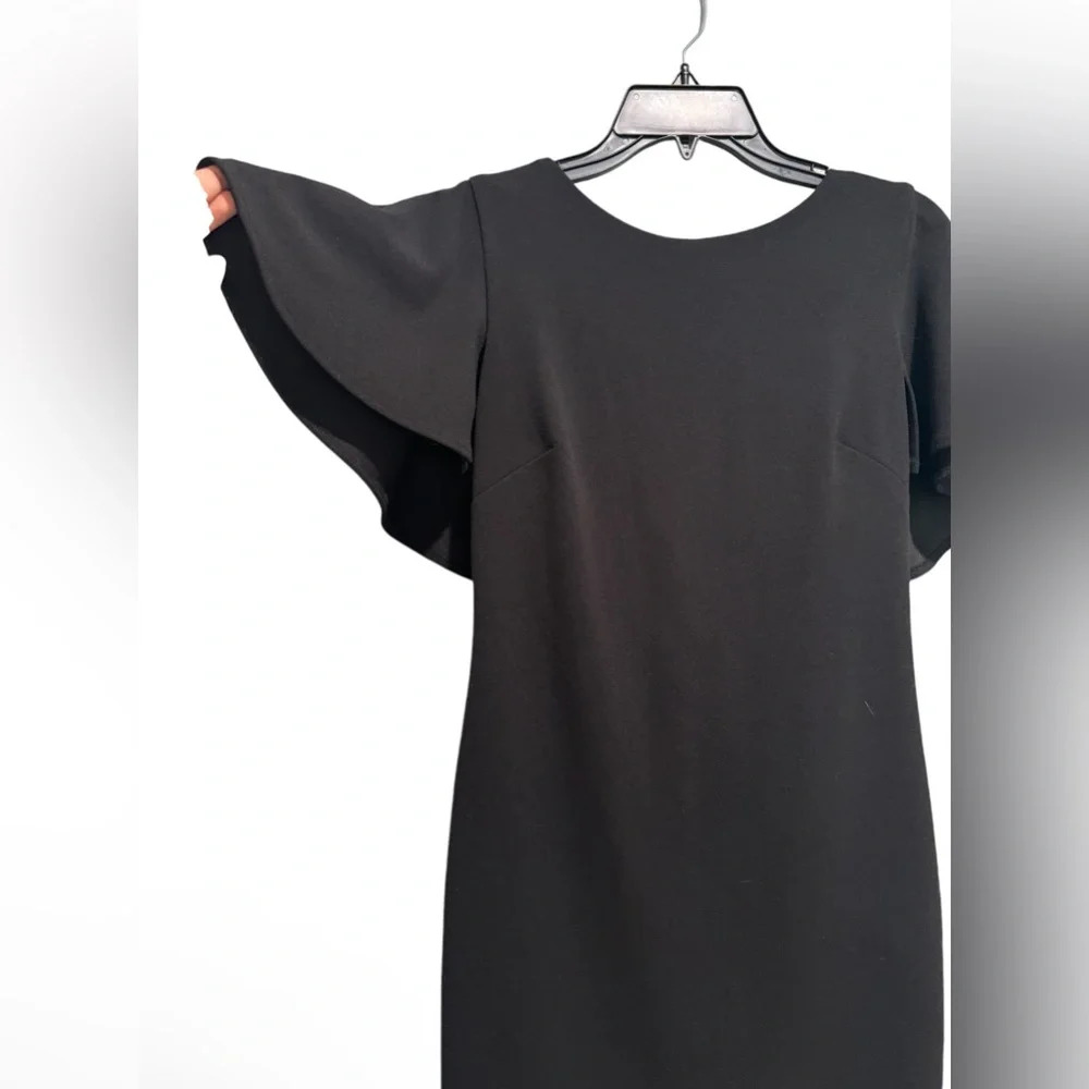 Calvin Klein Solid Flutter Sleeve V-Back Cape She… - image 3